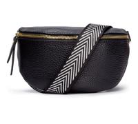 Elie Beaumont Women's Sling Bag Black with Silver Chevron Strap Elie Beaumont Black One Size