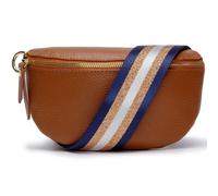 Elie Beaumont Women's Sling Bag Tan with Navy Copper Strap Elie Beaumont Tan One Size