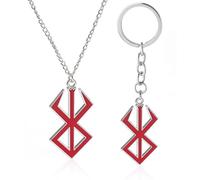 Elie&Eason 2pcs Berserk Amulet Signs Necklace, Berserk Talisman Keychain