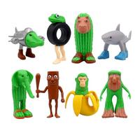 Elie&Eason 8pcs Italian Brainrot Set, Tung Tung Tung Sahur, Tralalero Tralala Creative Shark, Banana Monkey and More Creative Desk Decorations Gifts for Fans