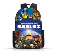 Elie&Eason Children'S Backpack, Roblx Backpack, Roblo Bag, 16 Inches Cartoons High Capacity School Bag, Cartoon Anime Children'S Backpacks for Children, Boys And Girls Aged 6-15 Years
