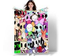 Elie&Eason Dandy's World Blanket, Cool Blanket, Horror Game Gifts Lightweight Plush Comfortable Durable High Definition Print for Kids and Fans for Halloween Decoration (130 * 150)