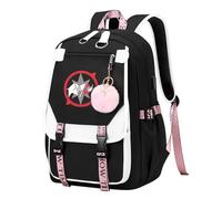 Elie&Eason Kpop Backpack School Bags for Teenager, Black Backpack, Kpop Merch Casual Water Resistan Rucksack Cute Print Rucksack for Fans Teenager
