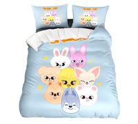 Elie&Eason SKZ Printed Bedding Duvet Cover Set 3 Piece, Soft Microfiber Beddin, Stra Kid 3D Stereoscopic Cover with Pillowcases for Bedding with Zipper Soft and Comfy for Children Adults