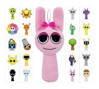 Elie&Eason Sprunki Gift with 20 Tattoos, Pink Sprunki Rabbit, Sprunkies Animal Super Soft Collectible StuffednGifts for Fans