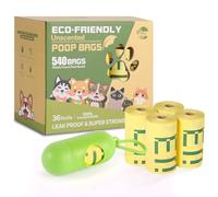 EliEco Dog Poop Bags,36 Dog Poop Bags Rolls with Dispenser,540 Biodegradable Dog Poo Bags Made of Eco-Friendly Materials, 100% Leak Proof and Large Capacity Thick Dog Waste Bags Suitable for All Pets