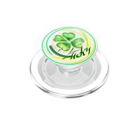 Elier print elke design, lucky, clover, luck, clover PopSockets PopGrip for MagSafe