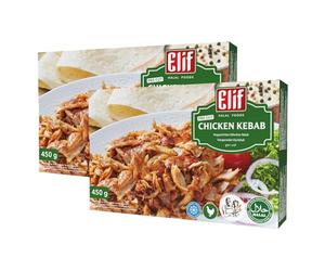 Elif Chicken Doner 450g | Pre Sliced Grilled Chicken Kebab | Netherland Frozen Halal Foods | Halal Dishes on The Table with Ease | Stone Oven Baked Ready Meals (Chicken Doner 450g, 2 Pack)