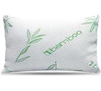 Elif Home Goods Queen Size Bamboo Pillow, Memory Foam Pillows for Sleeping, Adjustable Bamboo Pillow Set for Back, Stomach, Side Sleeper - Washable and Removable Case, Queen (Pack of 1)