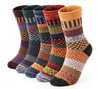 ElifeAcc 5 Pairs Thermal Women Socks Wool Ladies Warm Socks Size UK 4-8 Multipack(VE2)