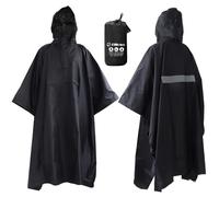 ElifeAcc Adult Waterproof Rain Poncho With Reflective Strips & Hood Buckles | Lightweight Reusable Wind-proof Poncho Multi-purpose for Camping Hiking Hunting Festival Travel Outdoor Emergency Use