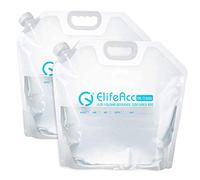 ElifeAcc Collapsible Water Container Water Storage bag 2 Packs, Indoor or Outdoor Camping or Boating Trips Backpack Emergency (10LX2)