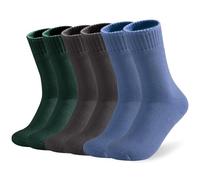 ElifeAcc Thermal Socks Soft Brushed Merino Wool Blend Breathable and Warm Winter Socks for Casual Outdoor Activities Suitable for Men&Women UK3-10（W Blue+Coffee+Green）