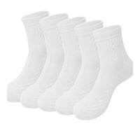 ElifeAcc Women's Warmer Everyday Socks 5 Pack, Soft Wool Blend Ankle Socks for Standard Foot Size 4-7, Comfortable for Home, Boots & Daily Wear (UK, Numeric, 4, 7, Regular, Regular, White)