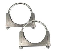 Elifecenter Universal Heavy Duty 5 Inch 127mm Exhaust U Bolt Clamp Stainless Steel Saddle Design with Reinforced Ribs