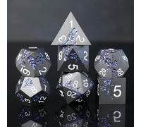 Elifel Metal DND Dice Set 7 PCS Flower Metallic Heavy Solid D&D Dice Set for Dungeons and Dragon TTRPG Tabletop Role Playing Game