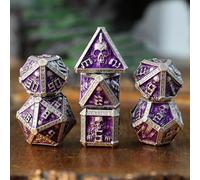 Elifel Metal DND Dice Set 7 PCS Wizard Skull Metallic Heavy Solid D&D Dice Set for Dungeons and Dragon TTRPG Tabletop Role Playing Game