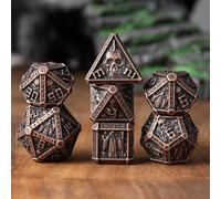 Elifel Metal DND Dice Set 7 PCS Wizard Skull Metallic Heavy Solid D&D Dice Set for Dungeons and Dragon TTRPG Tabletop Role Playing Game