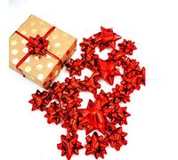 elify 80pcs Red Mini Gift Bow Set- 2" 3" Inch Small Christmas Bows for Gift, Tiny Stick On Bows for Present Holiday Birthday Party Gift Wrapping