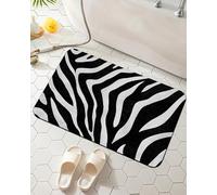 Elightvap Bath Mat Zebra Print Bathroom Rug,Soft and Non Slip Bath Rugs,Quick Drying Machine Washable Floor Mat 17 * 29.5 Inches for Shower Room,Bathtub,Kitchen Bathroom