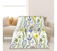 Elightvap Blanket Daffodil Flower Wildflower Botanical Blankets Warm Lightweight Throw Blanket All-Season for Couch Bed Man Women Girl 50"x60"