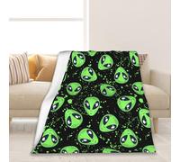 Elightvap Blanket Green Alien Blankets Warm Lightweight Throw Blanket All-Season for Couch Bed Man Women Girl 50"x60"