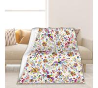 Elightvap Blanket Mexican Flower Bird Blankets Warm Lightweight Throw Blanket All-Season for Couch Bed Man Women Girl 50"x60"