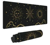 Elightvap Gaming Mouse Pad Large,Moon Sun Star Extended Mouse Pad,Non-Slip Rubber Desktop Mat Sewn Edges, Desktop Decorative Accessories, Suitable for Home, Office 35.5" x 15.7"