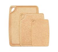 Elihome Classic Series 3-in-1 Cutting Board Set for Kitchen, Natural Wood Fiber Composite, Dishwasher Safe, Eco-Friendly, Juice Grooves with Easy Grip Handles,Non Porous, BPA Free, Made in USA