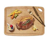 Elihome Classic Series Cutting Board for Kitchen- Natural Wood Fiber Composite, Dishwasher Safe, Eco-Friendly, Juice Grooves, Non-Porous, Reversible, BPA Free, Made in USA, 13"x 10" Medium- Natural
