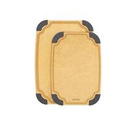 Elihome Essential Series 2-in1 Wood Cutting Board Set for Kitchen, Wooden Board for Chopping Vegetables, Bread, Cheese, Meat, Salad, Bread Board for Countertop, Butcher Block, Non-Slip