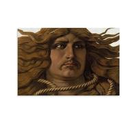 Elihu Vedder Samson 1886 Pre-Raphaelite Wall Art Print - Dramatic Portrait with Flowing Hair And Rope Print Photo Art Painting Canvas Home Decorative Bedroom Modern Decors Unframe 08x12inch(20x30cm)