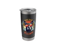 Elijah Best Dog Dad Ever Funny Custom Personalized Name Stainless Steel Insulated Tumbler