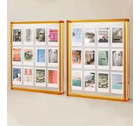 Elil Giant Polaroid Frame for Polaroid Film Fujifilm Instax Film Orange Polaroid Picture Frame 11.8" x 10.2" Collage Frame Family Wedding Collage Picture Frames Double Glass Acrylic Frame Set of 2