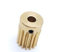 ELILANEY 1pcs 0.5M Brass Spur Gear 12mm Thickness Cylindrical Gear 0.5 Module 10 Teeth 11T 12T 13T 14T 15 Teeth 3mm 3.17mm 4mm Hole Pinion mechanical(14 teeth 4mm bore)