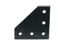 ELILANEY 2pcs 5 Hole Connection Plate L Shaped 90 Degree Corner Angle Bracket 2020 3030 4040 Aluminum Profiles Joint Plate Support Fixing(Black,4040)