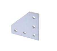 ELILANEY 2pcs 5 Hole Connection Plate L Shaped 90 Degree Corner Angle Bracket 2020 3030 4040 Aluminum Profiles Joint Plate Support Fixing(Silver,2020)