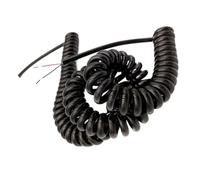 ELILANEY 3.75 Meter Expandable Black Cord 2 core Spiral Spring Cable Flexible Wire stretch flexible(20AWG)