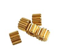 ELILANEY 5pcs 4x4mm Brass Cylindrical Gear 0.5 Module 6 Teeth Straight Teeth Spur Gear 0.5M 6T 1.2mm Tight Fit Pinion mechanical