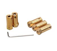 ELILANEY 5pcs Hexagonal Brass Coupling 3mm 4mm 5mm 6mm 7mm 8mm Motor Shaft Copper Connector Coupler 30mm Length Screw Coupler shaft adjustable(7mm inner bore)