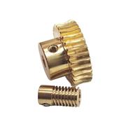 ELILANEY Copper 1:16 Transmission Self Locking Worm Gear Set 5mm Bore 1 Module 16 Teeth Turbine Gear 1M 10x21mm Worm Shaft turbine reducer(4mm bore rod)