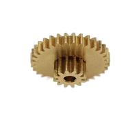 ELILANEY Double Layer Brass Gear 0.4 Module 11 Teeth 28 Teeth Duplex Gear 2mm Loose Fit 0.4M 11T 28T 5mm Thickness Pinion straight driver