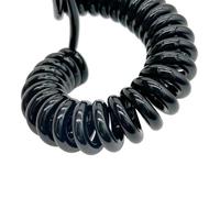 ELILANEY Stretch 5 Meters Expandable Spring Wire Cable with 5 core Black Spiral Cord stretch flexible(22AWG)