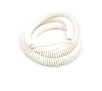 ELILANEY White 3 core Spiral Cord Line Length 10 Meters Stretch 5 Meters Pull Outdoor Stretching Extensible Wire stretch flexible(15AWG)