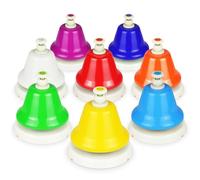 EliLunar 8 Note Desk Bells Set - C Major Scale Color-Coded Hand Bells, Educational Percussion Instrument for Music Learning & Classroom