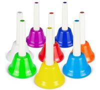 EliLunar 8 Note Hand Bells Set | Colorful Metal Handbells | Percussion Instrument for Music Education, Church, School, Wedding & Home Practice