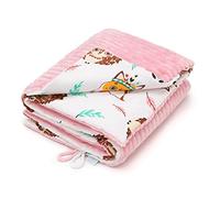 EliMeli Baby Blanket for Young Crawling Blanket 75 x 100 cm Ultra Soft Striped Microfibre Plush Cotton Filling High Quality Ideal as a Pram Blanket