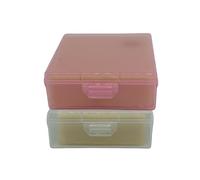 Elimeta Bathroom Soap Dishes for Dr. Squatch Soap, Square Travel Soap Container with Lid, Portable Bar Soap Holder for Shower Soap Dish Box for Traveling Camping Outdoor (Clear and Pink)
