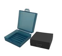 Elimeta Soap Holder 2 Pack, Shower Bar Case Box Fit Dr Squatch, Waterproof Travel Container with Lid, Square Bathroom Soap Dish for Camping Gym Outdoor Traveling (Black/Blue)