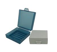 Elimeta Soap Holder 2 Pack, Shower Bar Case Fit Dr Squatch Soap, Waterproof Travel Soap Container with Lid, Square Bathroom Soap Dish Box for Camping, Gym and Outdoor Traveling (Grey/Blue)